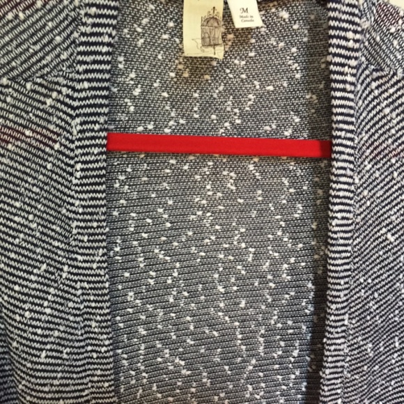 Francesca's Bird Cage Black and White Striped Cardigan - Picture 6 of 15